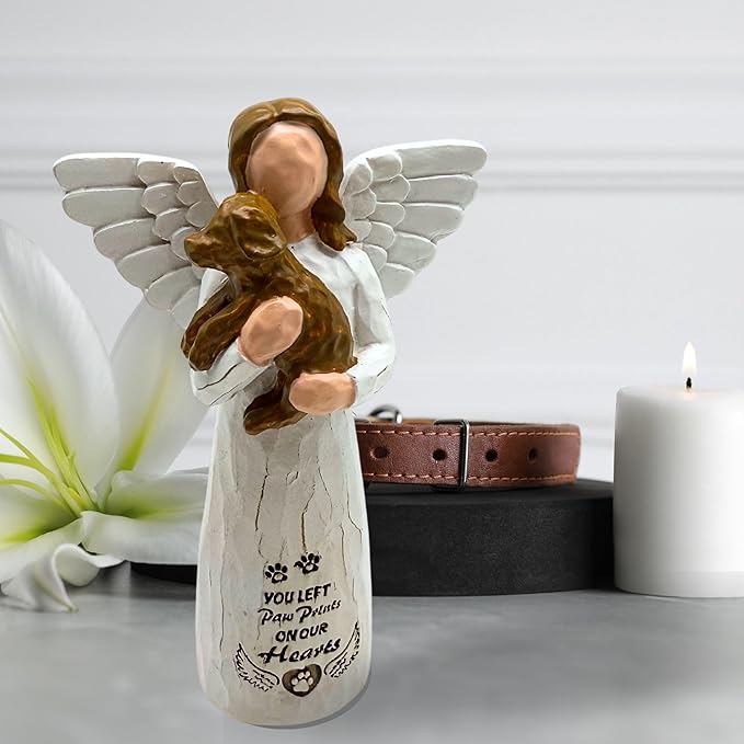 Dog Memorial Gifts for Loss of Dog, Pet Memorial Gifts for Dogs, -Sculpted Hand-Painted Angel Figurines – Loss of Dog Sympathy Gift, Dog Bereavement Gifts, Dog Remembrance Gift, Dog Passing Away Gifts