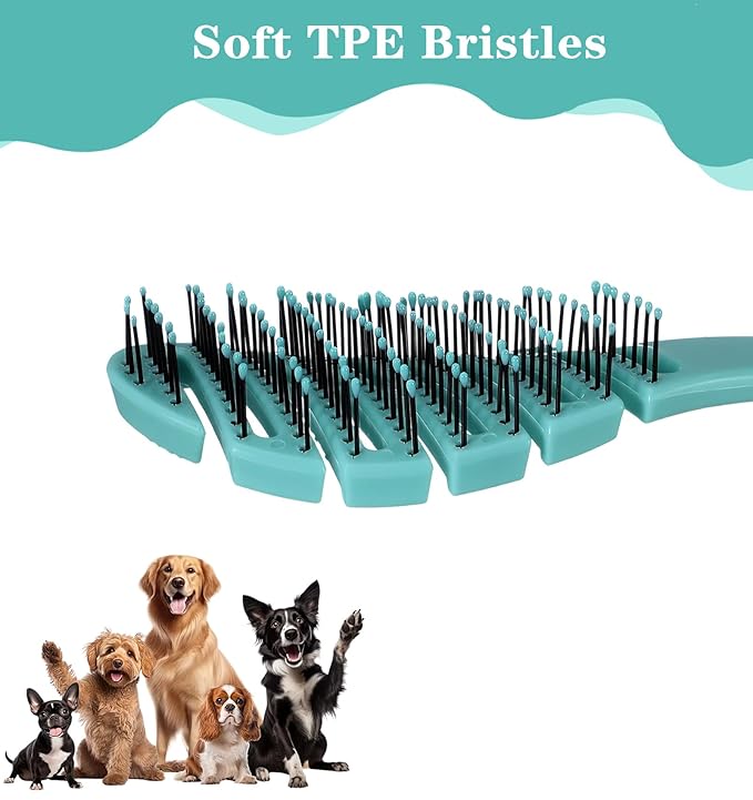 Small Dog Brushes for Grooming, Shih Tzu Brush, Flexible Pin Brush for Small Dogs, Shih Tzu Yorkies, and Maltipoos Hair, (Light Green)