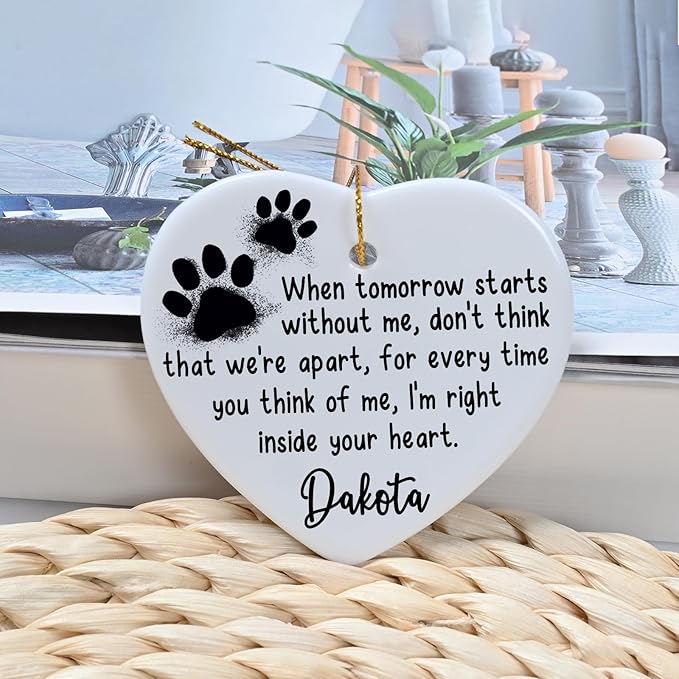 Touber Personalized Pet Keepsake - Ceramic Christmas Ornaments in Memory of Your Beloved Pet