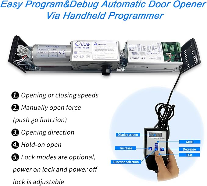 Olideauto Automatic Pet Door, Wireless Pet Detection Sensor, Wireless Fob Keys, Aluminum Alloy Color