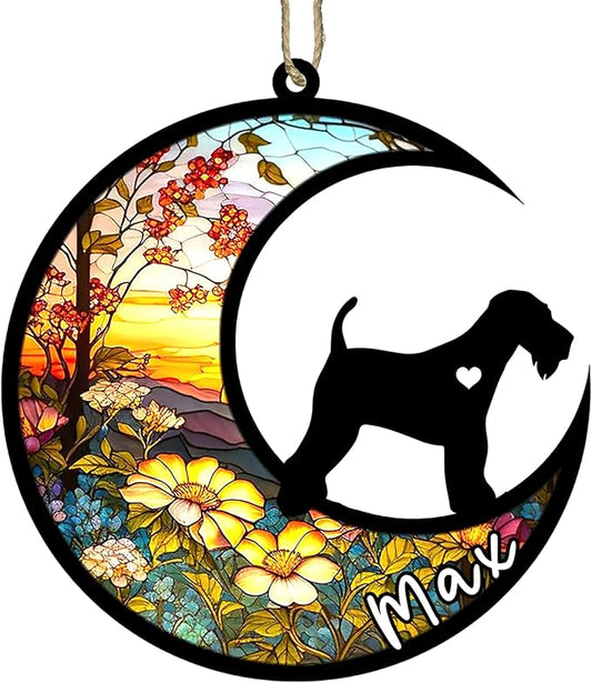 Personalized Dog Memorial, Custom Name Airedale Terrier Dog Christmas Ornament with Name, Custom Breeds, Pet Loss Light Catcher, Gifts for Lovers Loss of Pet Sympathy on Mothers Day Christmas