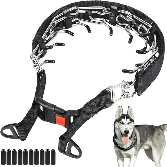 CBBPET Dog Prong Collar, Adjustable Dog Training Collar with Quick Release Buckle for Small Medium Large Dogs