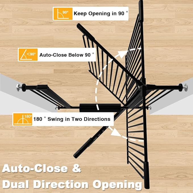 40.5" Tall Baby Gate 76.7-79.5" Wide No Drilling Tall Pet Gate Cat Gate Extra Wide Baby Gate Safety,Extra Narrow Auto-Close for Indoor Stairs, Doorways, and Kitchen