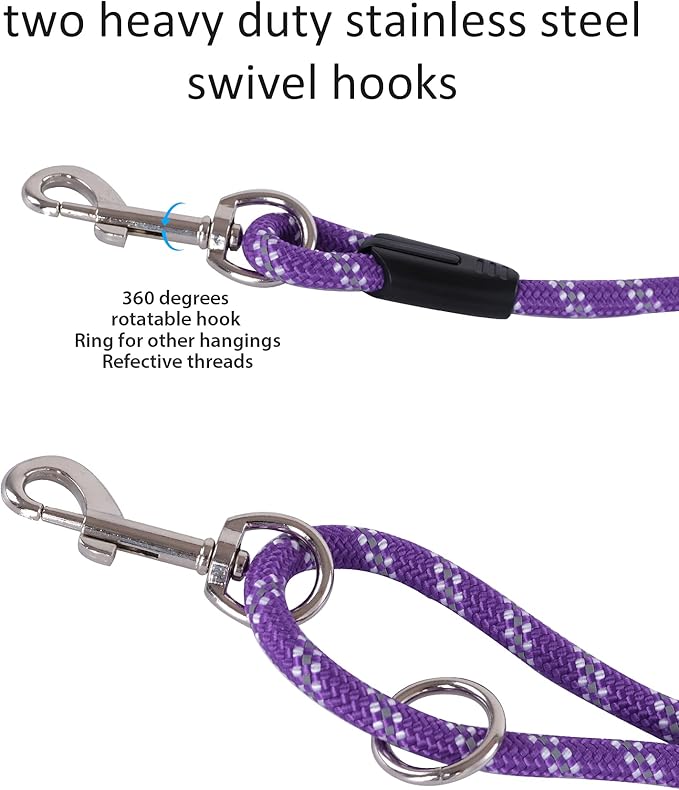 Long Dog Leash for Training - 10FT/16FT/30FT/50FT/100FT, Reflective, Heavy Duty for Large, Medium, Small Dogs - Walking, Playing, Camping, Yard