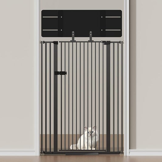 Snagle Paw Extra Tall Cat Gate with Acrylic Top Panel，30-40.6" Wide Adjustable Pet Gates, Pressure Mounted, No-Drill Easy Install,Tall Cat Gate for Doorways,Stairs,Kitchen 71",Black
