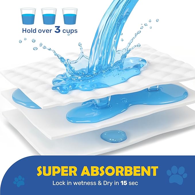 FluffyDream Super Absorbent Waterproof Dog and Puppy Pet Training Pad, Housebreaking Pet Pad,Blue (22"x22"(100PCS))