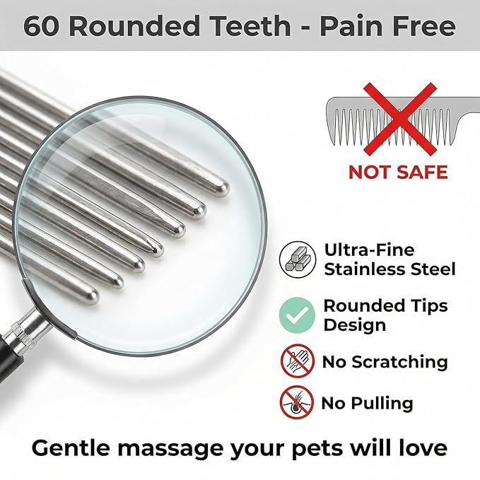 4-in-1 Tear Stain Remover Kit for Dogs & Cats - 1oz Natural Eye Balm with Pro Application Brush & 2 Stainless Steel Combs - Professional Eye Gunk (4in1a)