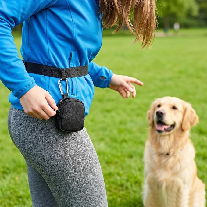 4 PCS Dog Treat Pouchs Portable Puppy Training Treat Pouch Dog Train Reward Pouch Hand Free Puppy Dogs Snack Bag with Carabiner Portable Pet Walking Bagfor Pet Puppy Travel Outdoor Use