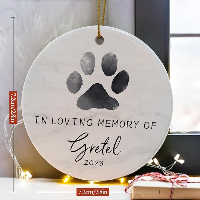 Touber Personalized Memorial Ornament for Loss of Pet, Sympathy Gift for Dog Bereavement, in Memory of Dog, Christmas Pet Loss Ornament