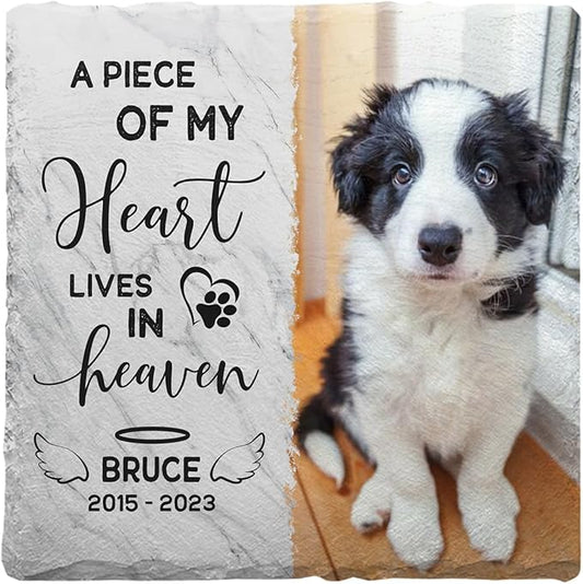 Dog Passing Away Gifts - Pet Memorial Stone - Personalized Square Shaped Pet Memorial Stones for Dogs - Dog Memorial Gifts for Loss of Dog - Cat Memorial Stone