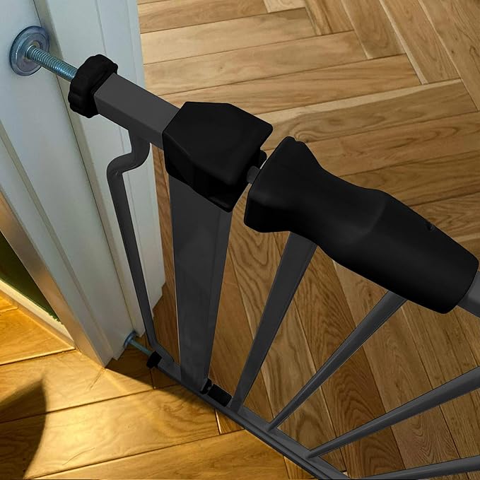 BalanceFrom Easy Walk-Thru Baby and Pet Safety Gate with Hold-Open and Auto-Close – Adjustable Steel Barrier for Stairs, Doorways, and Hallways, No Drilling Installation
