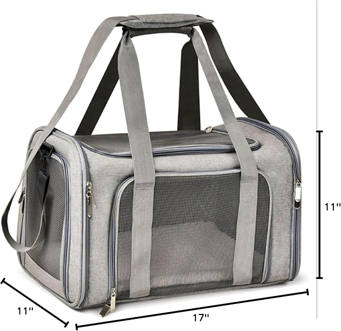 Movelo, Pet Carrier with Two Entrances – Top & Side Opening Soft-Sided Travel Carrier for Cats & Small Dogs up to 25 lbs – Airline Approved, Mesh Ventilation, Removable Pad & Shoulder Strap