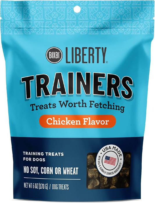 BIXBI Liberty Trainers, Chicken (6 oz, 1 Pouch) - Small Training Treats for Dogs - Low Calorie and Grain Free Dog Treats, Flavorful Pocket Size Healthy and All Natural Dog Treats
