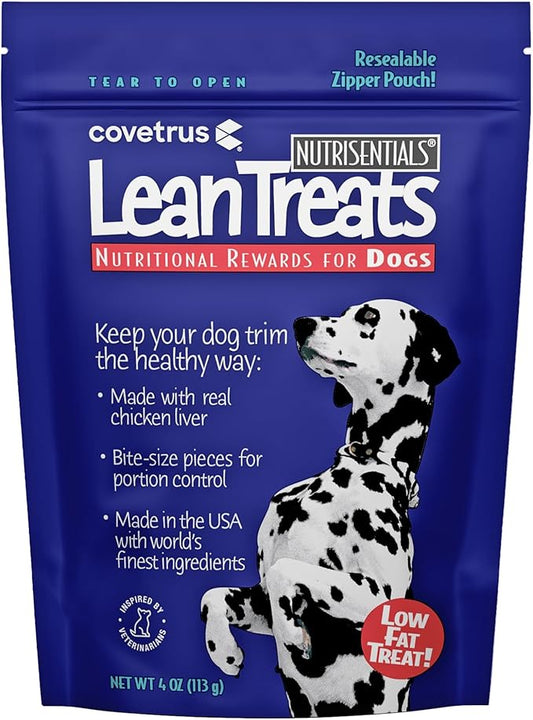 Covetrus Nutrisential Lean Treats for Dogs - Small, Medium & Large Dogs (K9) - Nutritional Low Fat, Bite-Size - Soft Chicken Flavor - 12 Pack - 4oz