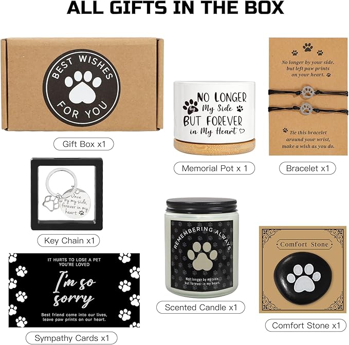 Dog Memorial Gifts for Loss of Dog, Loss of Dog Sympathy Gift Baskets, Dog Passing Away Bereavement Remembrance Gifts, Loss of Pet Gift Box for Dogs Lovers Friends Family Coworkers