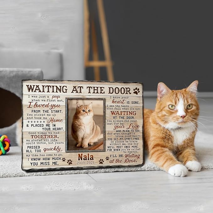 Personalized Dog Memorial Stone Plaque - Remember Me, Sympathy Gift for Pet Lovers, Changing Colorful Background to Paint Loving Memory, Ideal Cat Mom Gifts