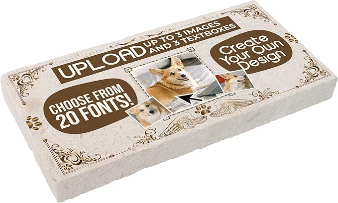 Personalized Pet Memorial Stones, 6x12 Create Your Own Pet Grave Markers as Keepsake or Pet Remembrance, Pet Loss Gifts for Bereaved Pet Owners, DIY Personalized Pet Memorial Limestone (Design 6)