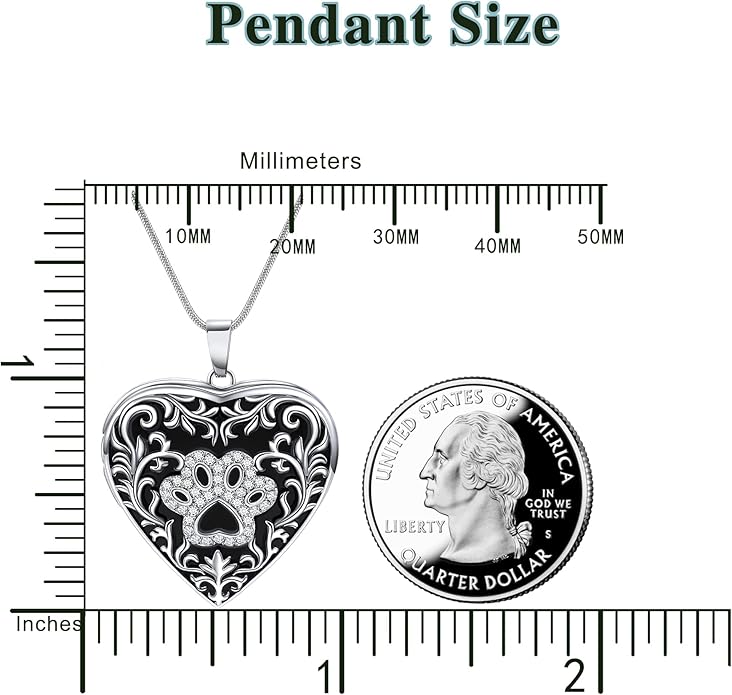 Fanery Sue Personalized Customized Pet Locket Necklace, Heart Lockets Picture Necklaces Dog Memorial Gifts Cat Sympathy for Women Men