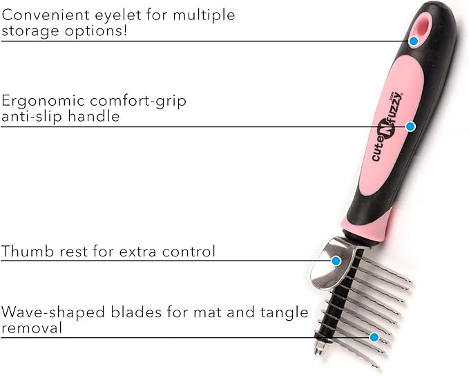 Pet Dematting Comb, Pink