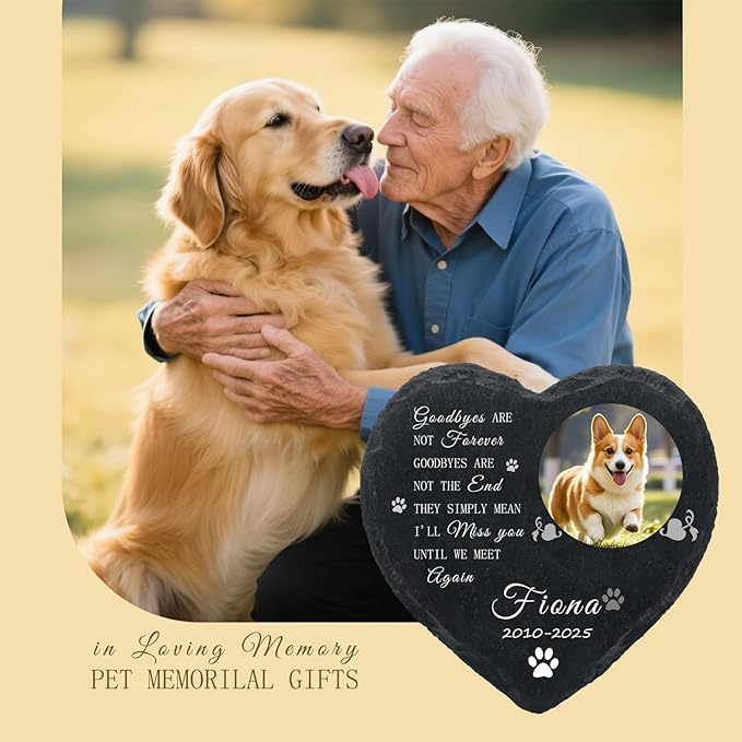 Personalized Dog Memorial Gifts for Loss of Dog, Custom Photo Pet Momorial Stone for Dogs, Cat Memorial Sympathy Gift, Dog Passing Away Gifts, Sympathy Gift for Pet Lovers (Style 6)