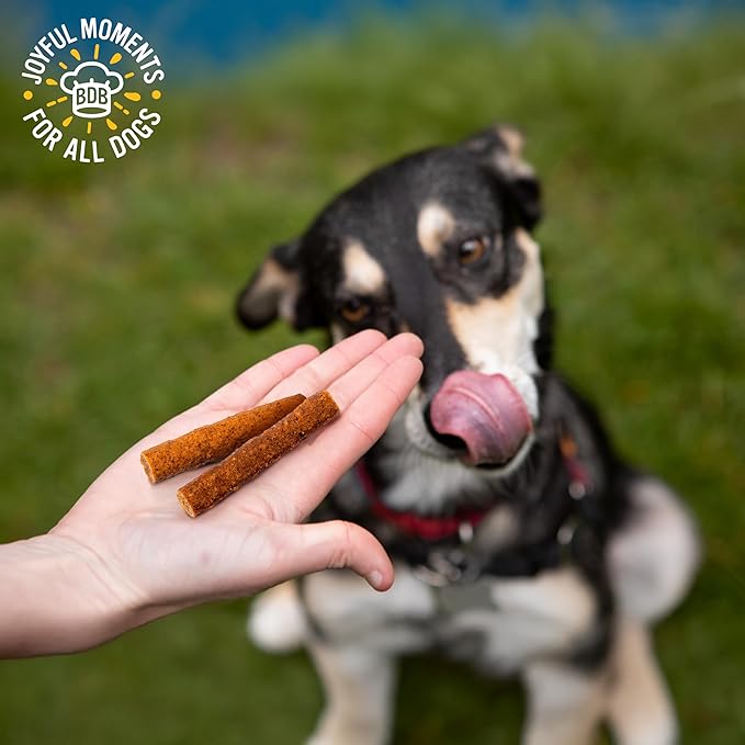Blue Dog Bakery Protein Jerky Sticks | Medium, Soft Beef Flavor Chew Sticks | Natural Healthy Dog Treats, 6 oz (Pack of 8)