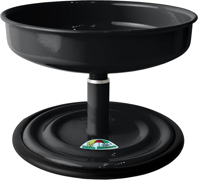 Adjustable Dog Feeder, 18.6 oz – Aluminum Feeding Bowl with Height Adjustment, Promotes Comfortable Feeding Position, Electrostatic Coated Finish, Vida Mansa, (Black)