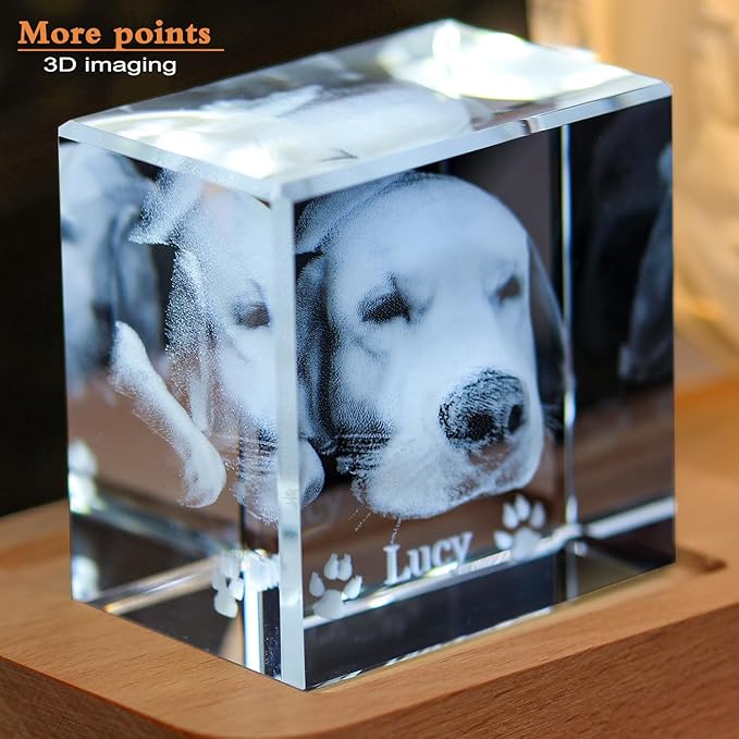 3D Crystal Photo,Pet Memorial Gifts for Dogs,Cats,Animal Customized Gift,Personalized Dog Memorial Gift, Customized Pet Gifts,Personalized Photo Gifts