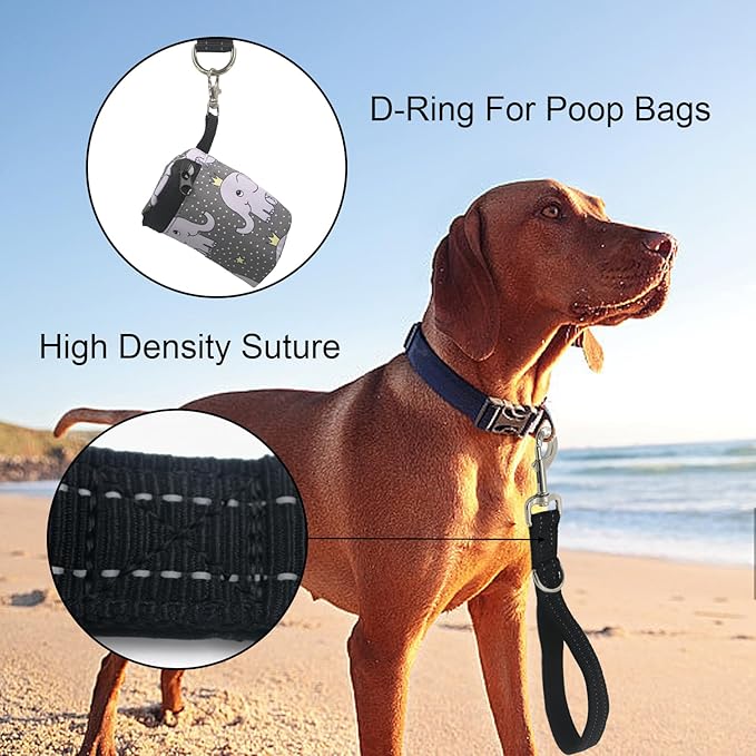 Standard Training Leashes 12 Inches for Dogs, Short Traffic Dog Leash Heavy Duty Padded Handle, Nylon Anti Pull for Reflective, Short Line Dog for Small, Medium and Large Dogs 1 FT Black