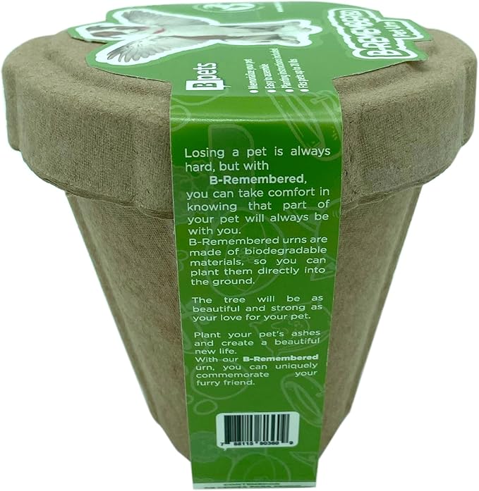 B Remembered Plantable Pet Ashes Urn - Eco-Friendly, 100% Biodegradable Molded Pulp,Grow a Memorial Plant(no Include the Seeds, is not a Neutralizer)