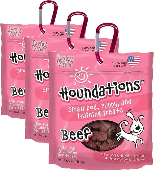 Loving Pets Houndations Beef Training Treats Dog Treat, 4 Oz/One Size, Multi (8151) (Pack of 3)