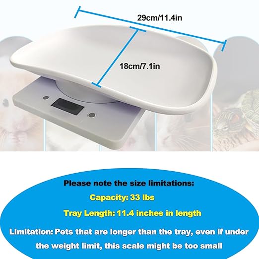 Digital Pet Scale,Puppy Scales for Weighing,Digital Small Animals Scales for Weighing,Whelping Supplies,Kitten Scale,Baby Scales for Small Dog Cat Crawl Pet,Capacity up to 33 lb
