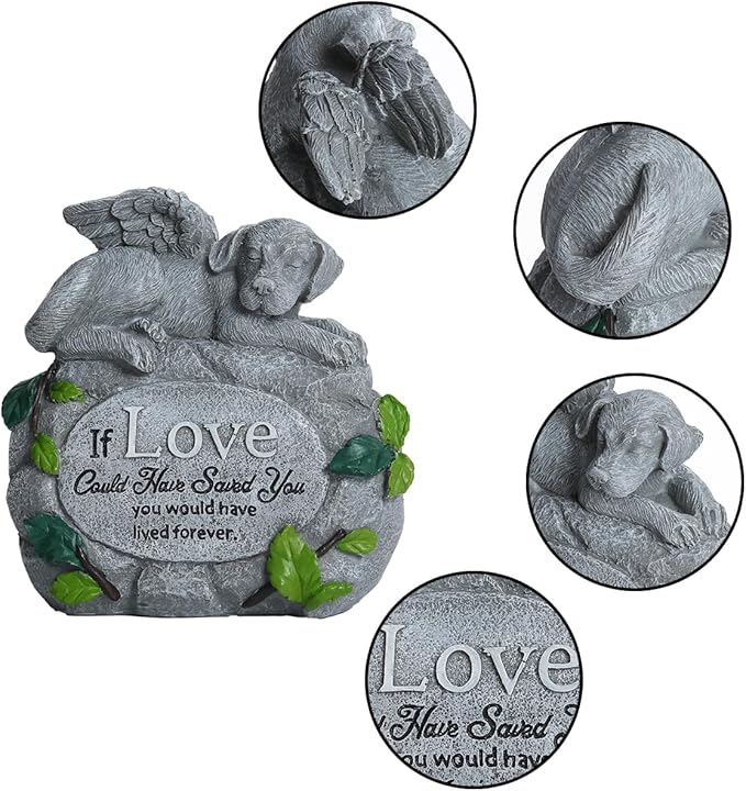 Dog Memorial Gifts for Loss of Dog - Forever My Guardian Angel Garden Dog Memorial Stone，Dog Passing Away Sympathy Gifts - Thoughtful Pet Loss Sympathy Gifts