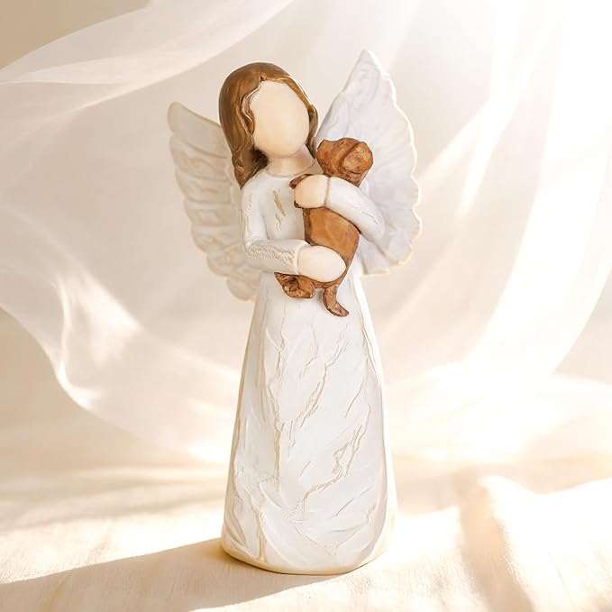 Dog Angel Figurines,Pet Memorial Gifts for Dogs,Pet Memorial Sympathy Gift,Dog Mom Gifts for Women