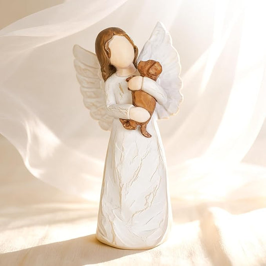 Dog Angel Figurines,Pet Memorial Gifts for Dogs,Pet Memorial Sympathy Gift,Dog Mom Gifts for Women