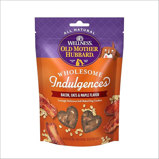 Wellness Old Mother Hubbard Wholesome Indulgences Soft-Baked Dog Biscuits, Natural Treats, Bacon, Oats, and Maple Flavor, 10 oz Bag