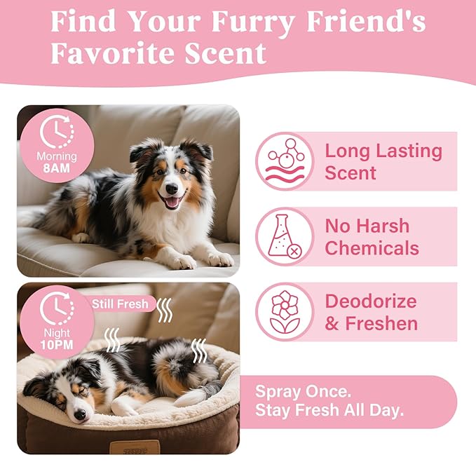 Natural Pet Cologne | Perfume For Dogs & Cats Premium Grooming Spray Long-Lasting Rose Scent Deodorizing Conditioning & Odor-Eliminating for All Coat Types