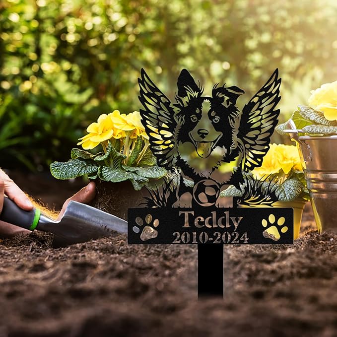 Custom Dog Grave Markers Outdoor, Personalized Pet Grave Marker Stake Dog Memorial, Outdoor Weatherproof Pet Cemetery Sign, Personalized Dog Memorial Gifts for Loss of Dog