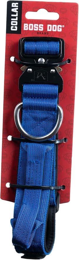 Boss Dog Tactical Collar, Blue, Medium