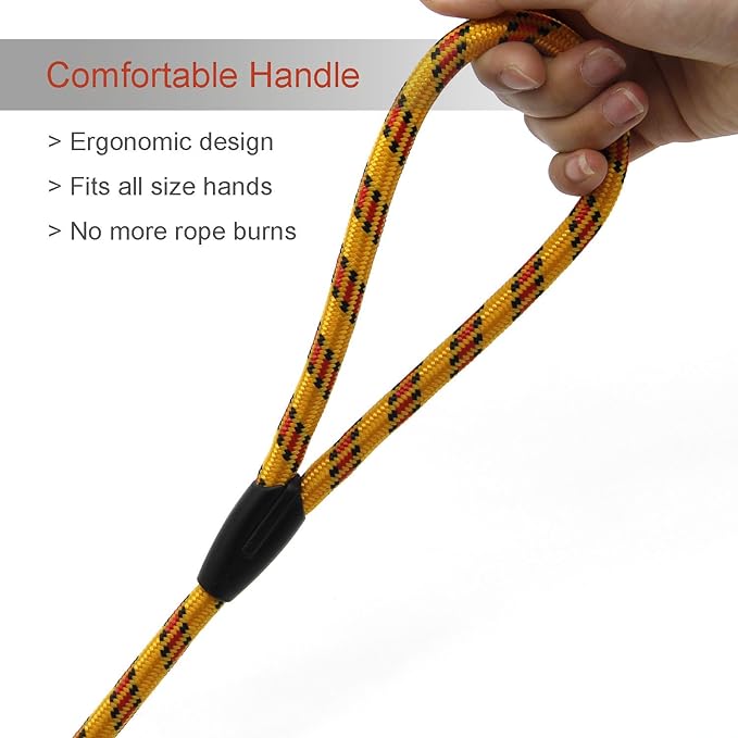 Coolrunner Dog Rope, 5 FT Slip Lead, Adjustable Pet Nylon Leash for Small Medium Dogs 10-80 lb Walking(Yellow)