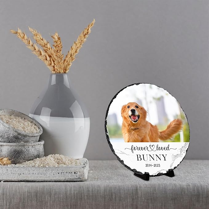 Pet Memorial Gifts, Dog Memorial Stone, Loss of Dog Sympathy Bereavement Remembrance Gifts, Dogs Cats Memory Gift for Pet Lovers, Cemetery Decorations for Grave, Home Decor Memory Picture Frame