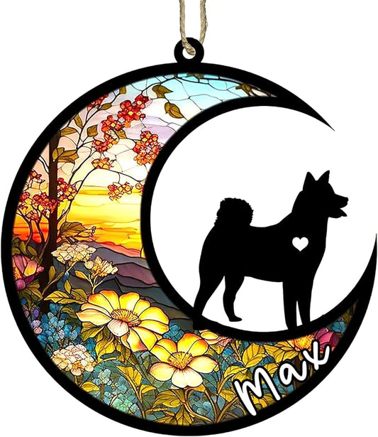 Personalized Dog Memorial, Custom Name Shiba Inu Dog Christmas Ornament with Name, Custom Breeds, Pet Loss Light Catcher, Gifts for Lovers Loss of Pet Sympathy on Mothers Day Christmas