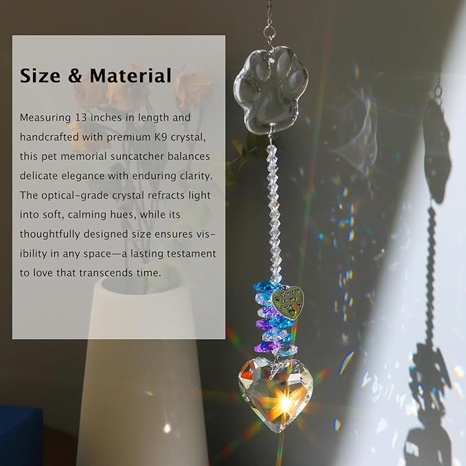 Pet Memorial Suncatcher, Dog Memorial Gifts, Pet Loss, Pet Sympathy, Dogs Cats Passing Away Remembrance Bereavement Gifts