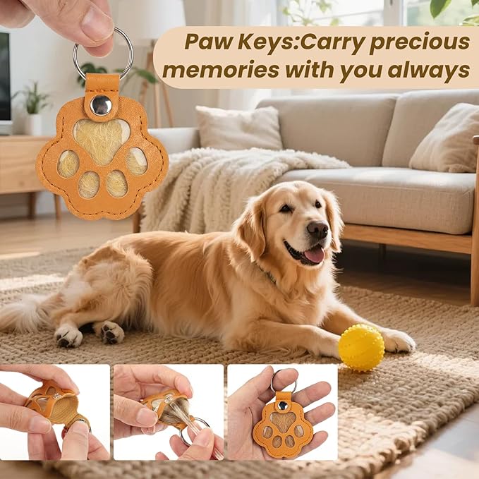 Dog Memorial Gifts for Loss of Dog,Pet Memorial Frame with Collar Holder,with 2 Pcs Paw Keys and Paw Print,Condolence Gift for Pet Lovers