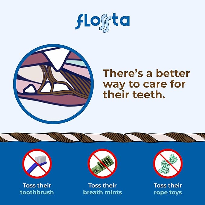 N-Bone Flossta Dual Action Dental Chews for Dogs, Unique Twist Shape for Deep Teeth Cleaning and Proactive Dental Care, Peanut Butter Flavor, 15 Count 12-oz Bag