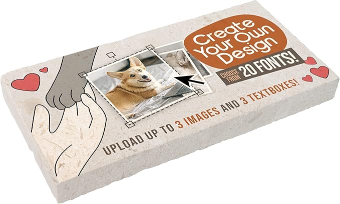 Personalized Pet Memorial Stones, 6x12 Create Your Own Pet Grave Markers as Keepsake or Pet Remembrance, Pet Loss Gifts for Bereaved Pet Owners, DIY Personalized Pet Memorial Limestone (Design 11)