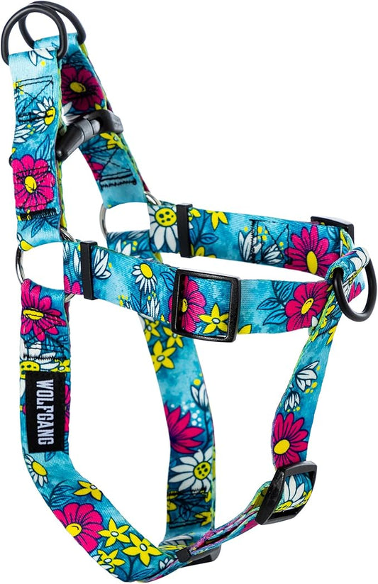 Wolfgang Heavy Duty Adjustable Dog Harness, Pull-Tested for Walking & Training, LazyDaisy Print, X-Large