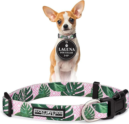 Lucky Love Dog - Adjustable Dog Collar with Easy Click Buckle for Small Ones, Durable, & Comfortable for Male & Female Dogs, Pet Collar for Puppies & Adult Dogs - Laguna, XS