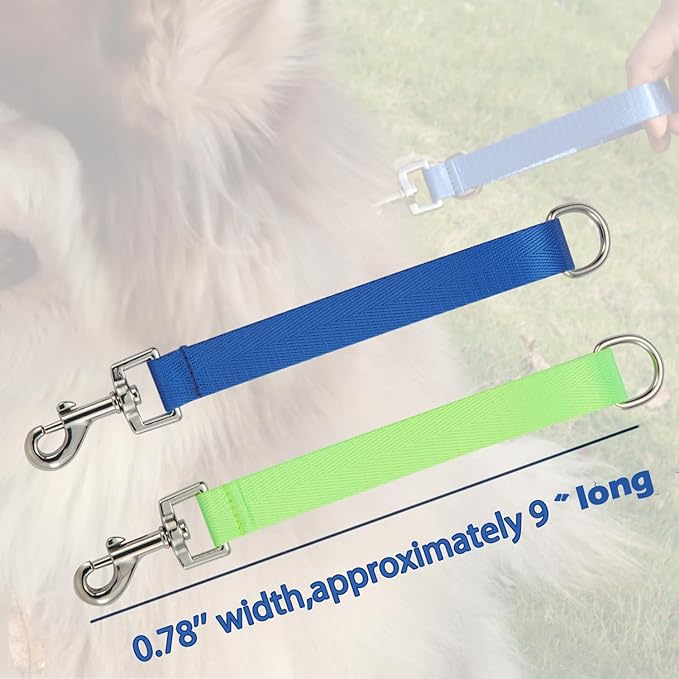 Traffic Dog Leash Dogs Training Leash Pet Traffic Grab Handle Training Tab Pets Leash Short Dog Leashes Dogs Training Lead Leashes (Green & Blue)
