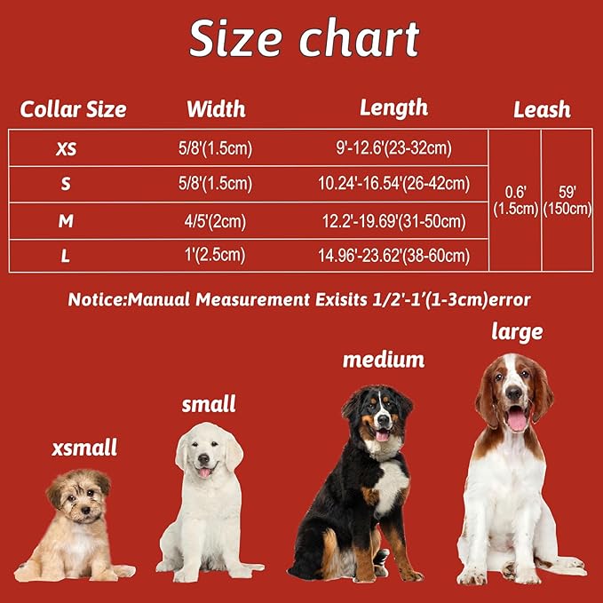 Christmas Dog Collar and Leash Set Girls Adjustable Puppy Collars with Christmas Bow Tie for Small Medium Large Female Dogs, Red Santa Claus, M