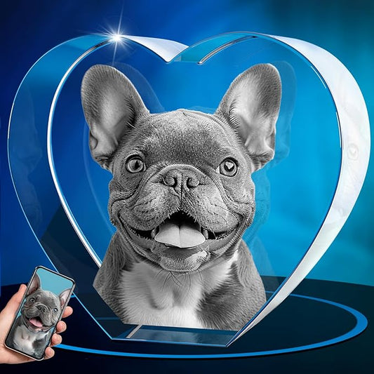 ArtPix 3D Crystal Photo, Personalized Dog Memorial Gifts with Your Own Photo for Dog Lovers, Pet Owners, 3D Laser Etched Picture, Engraved Crystal in Memory of Dog, Customized Gifts